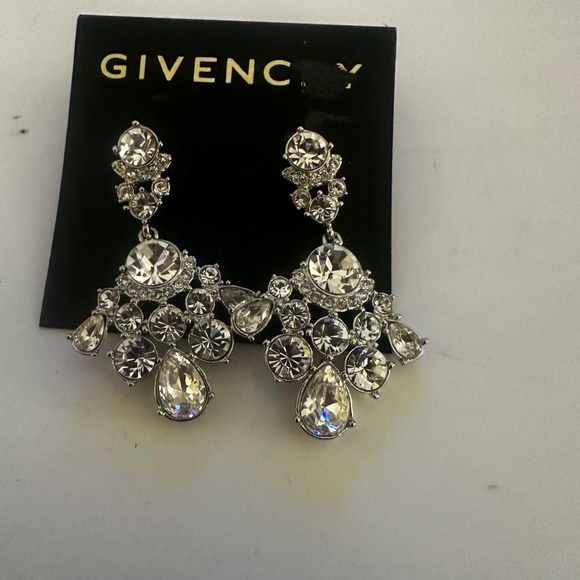 Givenchy Silver and Crystal Statement Earrings - Picture 3 of 4